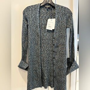 Theory long Blue and Gray Ribbed Cardigan